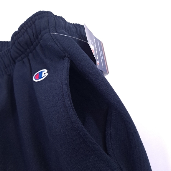 Champion Men's Big & Tall Navy Blue Fleece Sweat Shorts Pockets Logo - Size 5XL - Picture 4 of 9